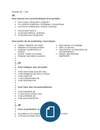 Summary Objectif Express phrases 3D-10D