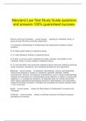  Maryland Law Test Study Guide questions and answers 100% guaranteed success.