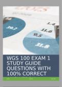 WGS 100 EXAM 1 STUDY GUIDE QUESTIONS WITH CORRECT ANSWERS 100%