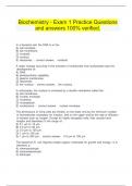  Biochemistry - Exam 1 Practice Questions and answers 100% verified.