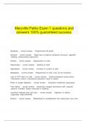  Maryville Patho Exam 1 questions and answers 100% guaranteed success.