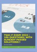 TSAC-F EXAM 2024 |100 QUESTIONS| WITH ALREADY PASSED SOLUTIONS!!