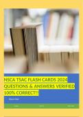 NSCA TSAC FLASH CARDS 2024 QUESTIONS & ANSWERS VERIFIED 100% CORRECT!!