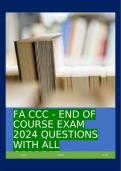 FA CCC - END OF COURSE EXAM 2024 QUESTIONS WITH ALL CORRECT SOLUTIONS!!