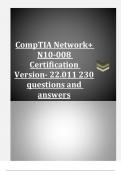 CompTIA Network+ N10-008 Certification Version- 22.011 |230 questions and answers