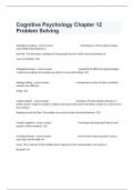 Cognitive Psychology Chapter 12 Problem Solving Complete Questions With Detailed Answers.