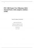 PSY 108 Project Two Milestone 2024: Journal Entry with complete solution-SNHU
