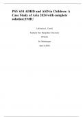 PSY 634 ADHD and ASD in Children: A Case Study of Aria 2024 with complete solution;SNHU