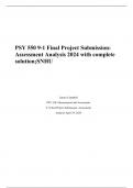 PSY 550 9-1 Final Project Submission: Assessment Analysis 2024 with complete solution;SNHU