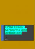 CPRA EXAM – ACRONYMS AND DEFINITIONS