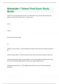 Univariate 1 Tulane Final Exam Study Guide Questions And Answers With Verified Tests