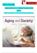 TEST BANK For Novak, Aging and Society: Canadian Perspectives 8th Edition by Novak, Northcott, Verified Chapters 1 - 20, Complete Newest Version