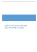 JORDAN DRIVING SCHOOL TEST QUESTIONS AND ANSWERS 