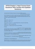 ATCN Chapter 6. Head Trauma Exam Questions With Verified And Updated Solutions.