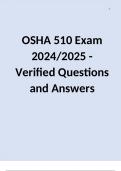 OSHA 510 Exam 2024/2025 - Verified Questions and Answers