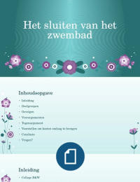 PowerPoint betoog nederlands sluiten van het zwembad