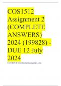 COS1512 Assignment 2 (COMPLETE ANSWERS) 2024 (199828) - DUE 12 July 2024