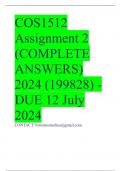 COS1512 Assignment 2 (COMPLETE ANSWERS) 2024 (199828) - DUE 12 July 2024