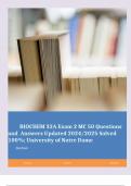 BIOCHEM 32A Exam 2 MC 50 Questions and  Answers Updated 2024/2025 Solved 100%; University of Notre Dame