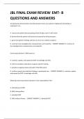 JBL FINAL EXAM REVIEW  EMT- B QUESTIONS AND ANSWERS