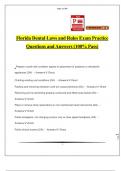 Florida Dental Laws and Rules Exam Practice Questions and Answers (100% Pass)