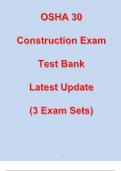 OSHA 30 Construction Exam Test Bank Latest Update 2024-2025 (3 Exam Sets)