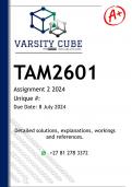 TAM2601 Assignment 2 (DETAILED ANSWERS) 2024 - DISTINCTION GUARANTEED