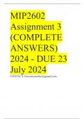 MIP2602 Assignment 3 (COMPLETE ANSWERS) 2024 - DUE 23 July 2024