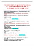 NC PERMIT EXAM QUESTIONS ACTUAL EXAM AND CORRECT DETAILED ANSWERS| GUARANTEED PASS