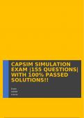 CAPSIM SIMULATION EXAM |155 QUESTIONS| WITH 100% PASSED SOLUTIONS!!