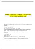  NREMT Practice Questions and answers 100% guaranteed success.