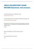 AMCA PHLEBOTOMY EXAM  REVIEW Questions and answers