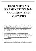 HESI NURSING EXAMINATION 2024 QUESTION AND ANSWERS