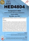 HED4804 Assignment 2 (COMPLETE ANSWERS) 2024 - DUE July 2024 