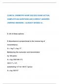 CLINICAL CHEMISTRY-HARR 2022-2023 EXAM |ACTUAL  COMPLETE 620 QUESTIONS AND CORRECT ANSWERS  (VERIFIED ANSWERS ) ALREADY GRADED A+.