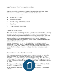 Unit 19 - Legal Procedures When Doing An Event