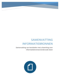 Samenvatting Informatiebronnen 