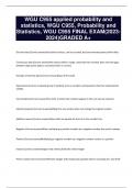 WGU C955 APPLIED PROBABILITY AND STATISTICS ASSIGNMENTS & FINAL EXAM()GRADED A+