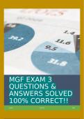 MGF EXAM 3 QUESTIONS & ANSWERS SOLVED 100% CORRECT!!