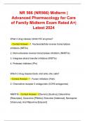 NR 566 (NR566) Midterm | Advanced Pharmacology for Care of Family Midterm Exam Rated A+| Latest 2024 
