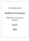 (WGU C799) HIM 2011 Healthcare Ecosystems Objective Assessment Review Q & S 2024