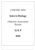 (WGU C190) BIO 1010 Intro to Biology Objective Assessment Review Q & S 2024.