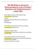 NR 566 Midterm Advanced Pharmacology for Care of Family | Questions and Verified Answers | Latest 2024