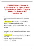 Bundle for NR 566 | NR566 Midterm & Final Exam | Advanced Pharmacology for Care of Family Exam | Questions and Verified Answers Graded A+ | Latest 2024 | Chamberlain