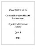 (WGU D222) NURS 3640 Comprehensive Health Assessment Objective Assessment Review Q & S