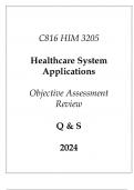 (WGU C816) HIM 3205 Healthcare System Applications Objective Assessment Review Q & S