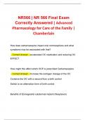 NR566 | NR 566 Final Exam Correctly Answered | Advanced Pharmacology for Care of the Family | Chamberlain
