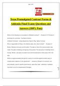 Texas Promulgated Contract Forms & Addenda Final Exams Questions and Answers (100% Pass)