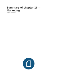 Marketing summary chapter 18