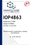 IOP4863 Assignment 3 (DETAILED ANSWERS) 2024 - DISTINCTION GUARANTEED